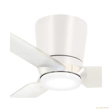 Light Archon Zephyr 48 in. Integrated LED Flush Mount Ceiling Fan with Wall Control, Flat White - construction detail