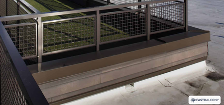 Fast Balcony Perforated Mesh Balcony Railing Panel System - frame and rail detail
