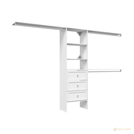 Vista Closet 60 in. to 120 in. W White Laminate Reach-In Closet System - construction detail