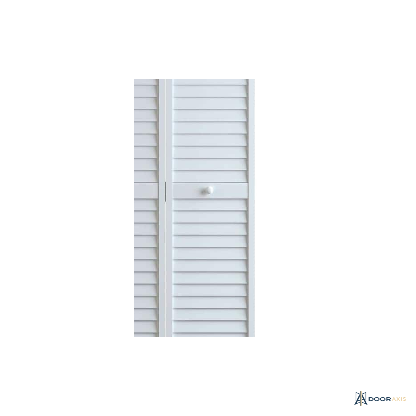 Door Axis 24 in x 80 in Full Louver Pine Bifold Closet Door, Painted White - panel and glazing detail