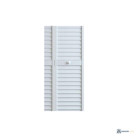 Door Axis 24 in x 80 in Full Louver Pine Bifold Closet Door, Painted White - panel and glazing detail