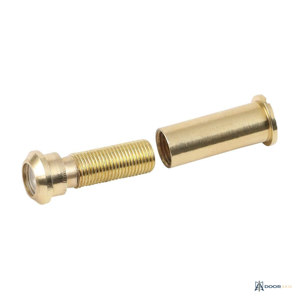 Door Axis 115 Degree Solid Brass Door Viewer, Bright Brass - panel and glazing detail
