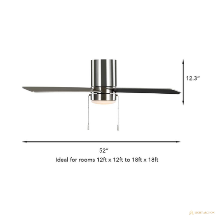 Light Archon Vesper 52 in. Low-Profile LED Ceiling Fan, Brushed Nickel - construction detail