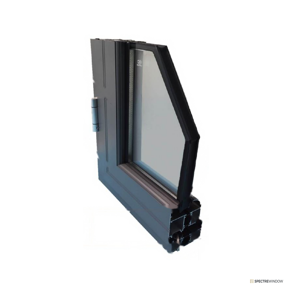 Spectre Window 70 Series Thermally Broken Aluminum Casement Window, Insulated Glass - frame and hardware detail