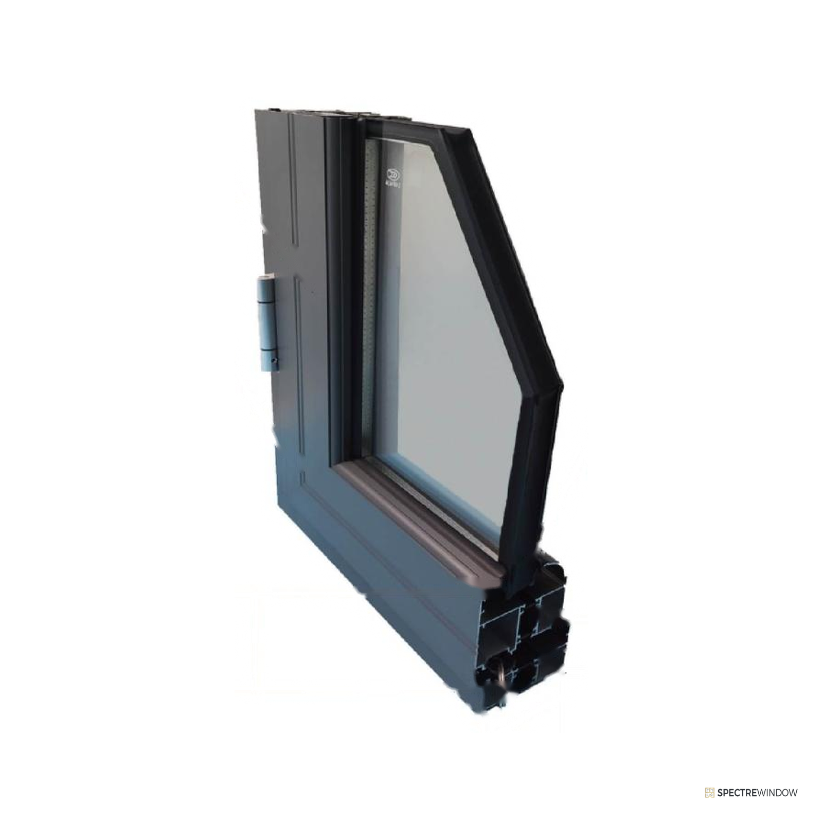 Spectre Window 70 Series Thermally Broken Aluminum Casement Window, Insulated Glass - frame and hardware detail
