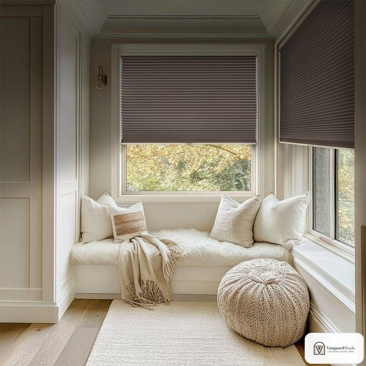 Vanguard Shade Motorized Cellular Shade, Rechargeable, Custom Cut - detail view