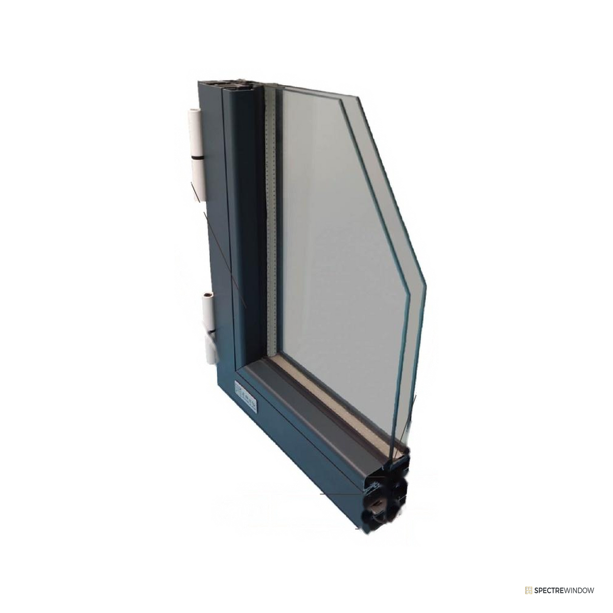 Spectre Window 55 Series Thermally Broken Aluminum Casement Window, Insulated Glass - frame and hardware detail