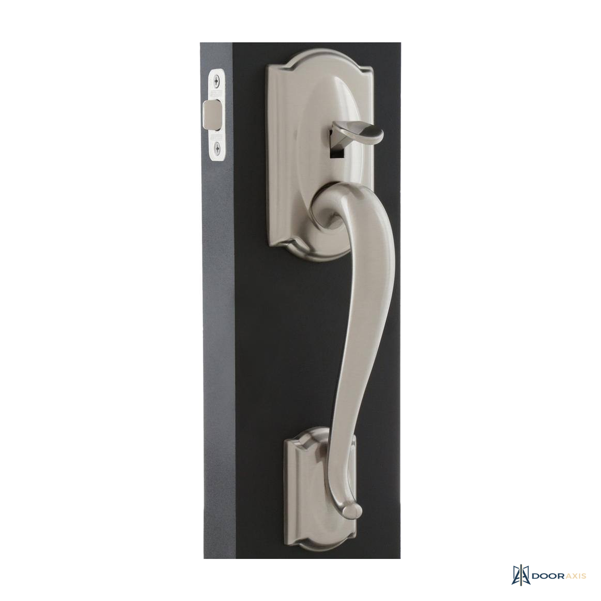 Door Axis Entry Grip Handleset with Interior Lever or Knob - panel and glazing detail