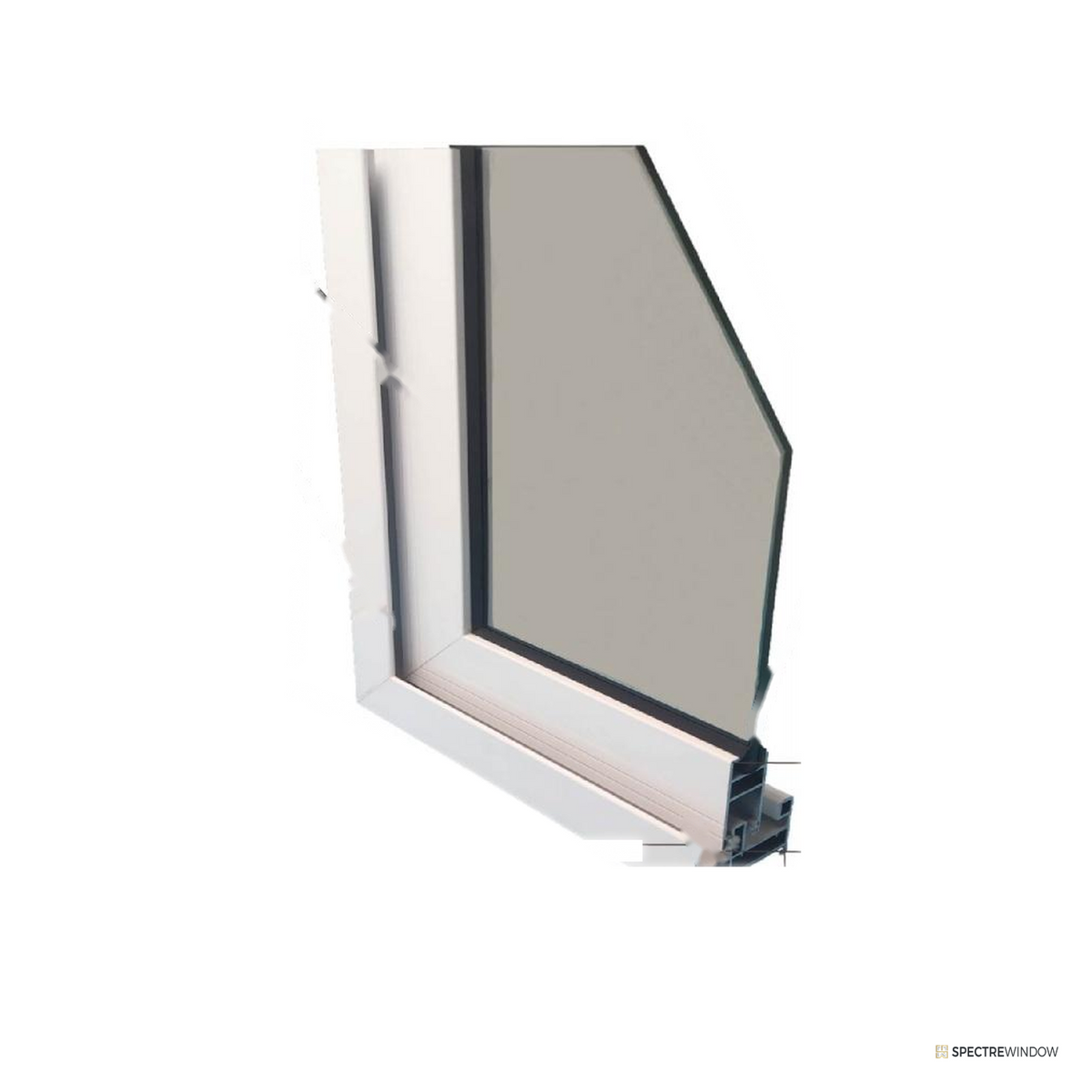 Spectre Window 72 Series Aluminum Sliding Window, Insulated Glass - frame and hardware detail