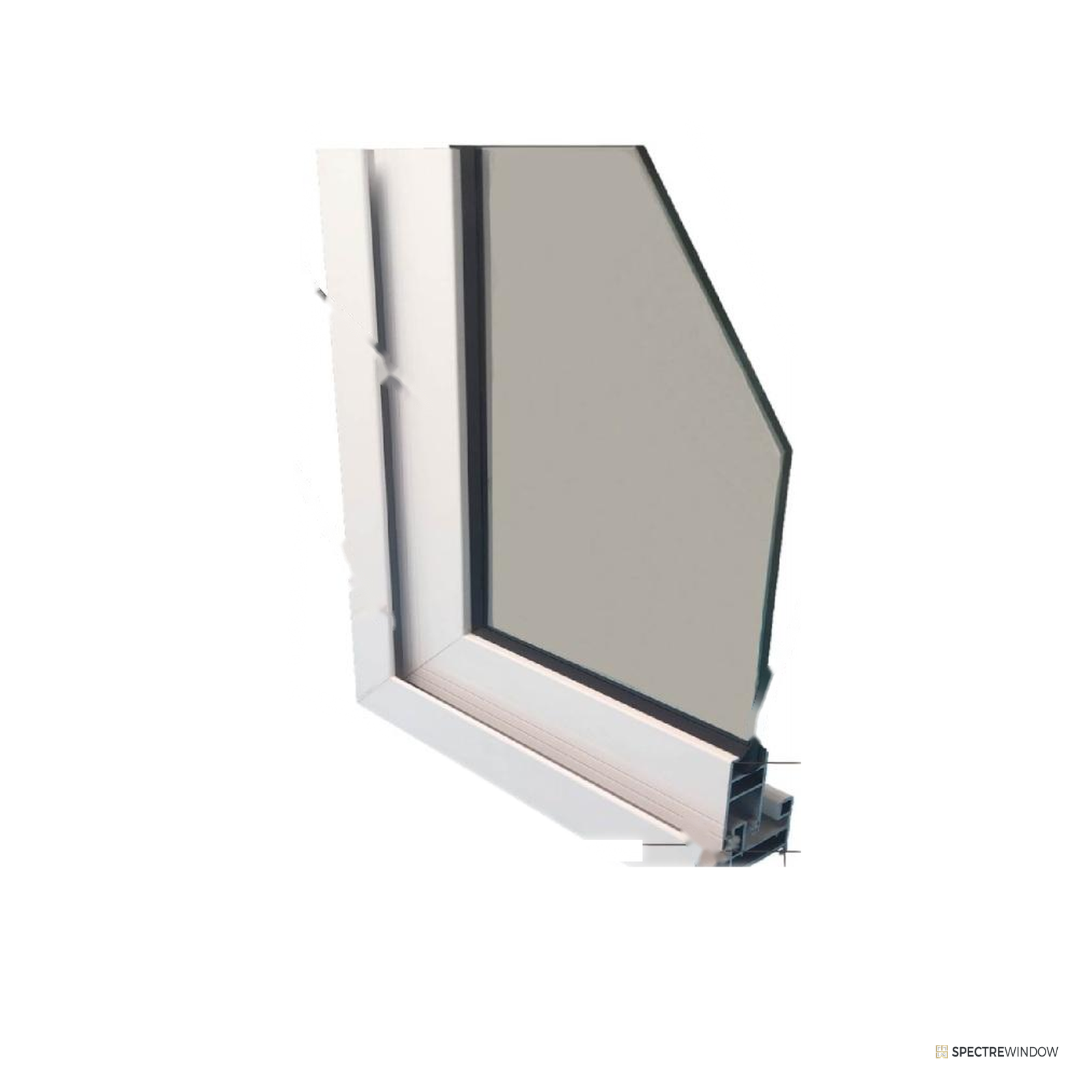 Spectre Window 72 Series Aluminum Sliding Window, Insulated Glass - frame and hardware detail