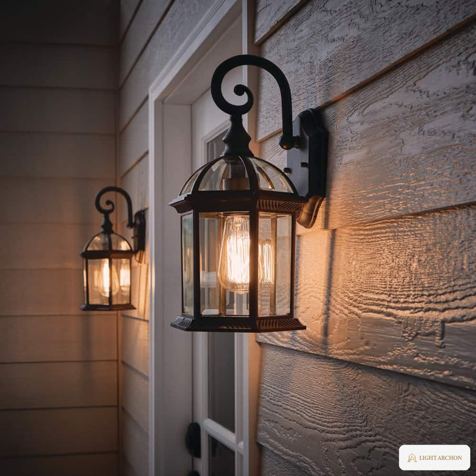 Light Archon Harrow 15.4 in. Outdoor Wall Lantern with Clear Beveled Glass, Weathered Bronze, 2-Pack - construction detail