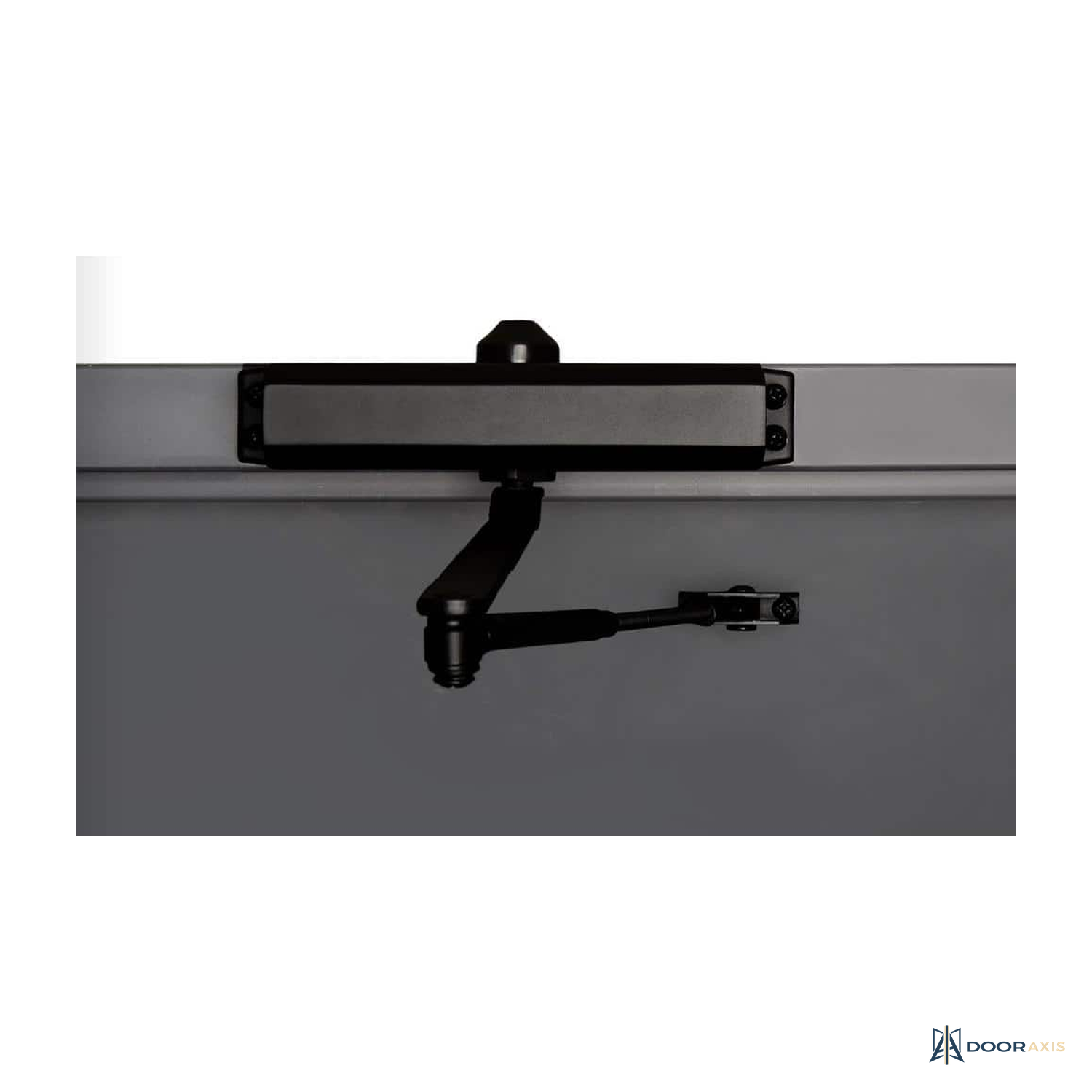 Door Axis Medium Duty Commercial Door Closer, Size 3, Matte Black - panel and glazing detail