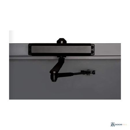 Door Axis Medium Duty Commercial Door Closer, Size 3, Matte Black - panel and glazing detail