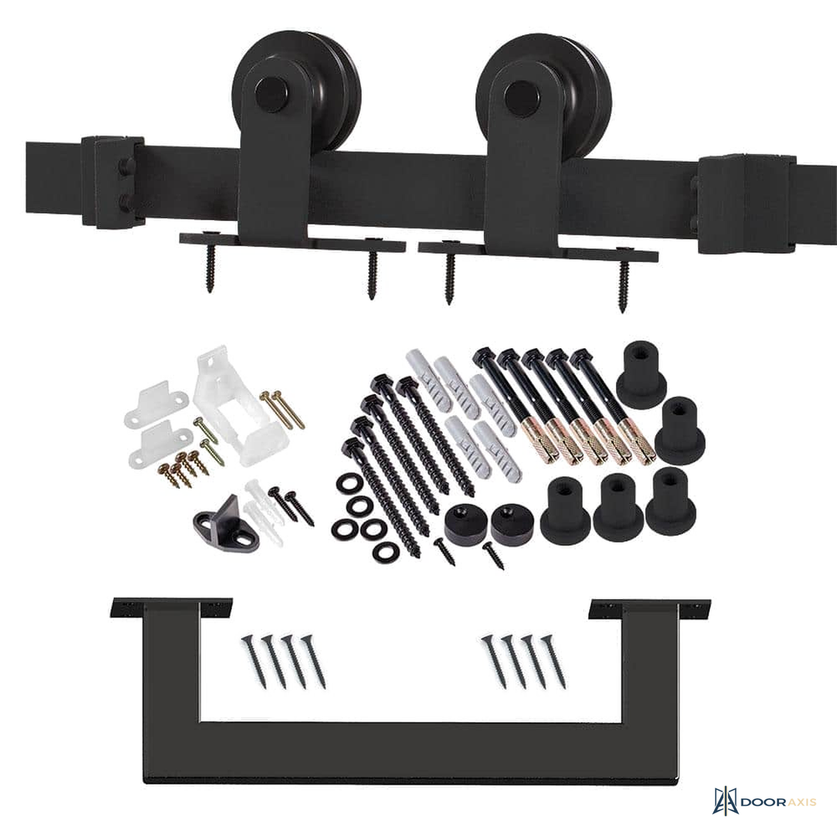 Door Axis 36 in x 84 in No-Panel Flush Primed Sliding Barn Door with Track Hardware Kit - panel and glazing detail