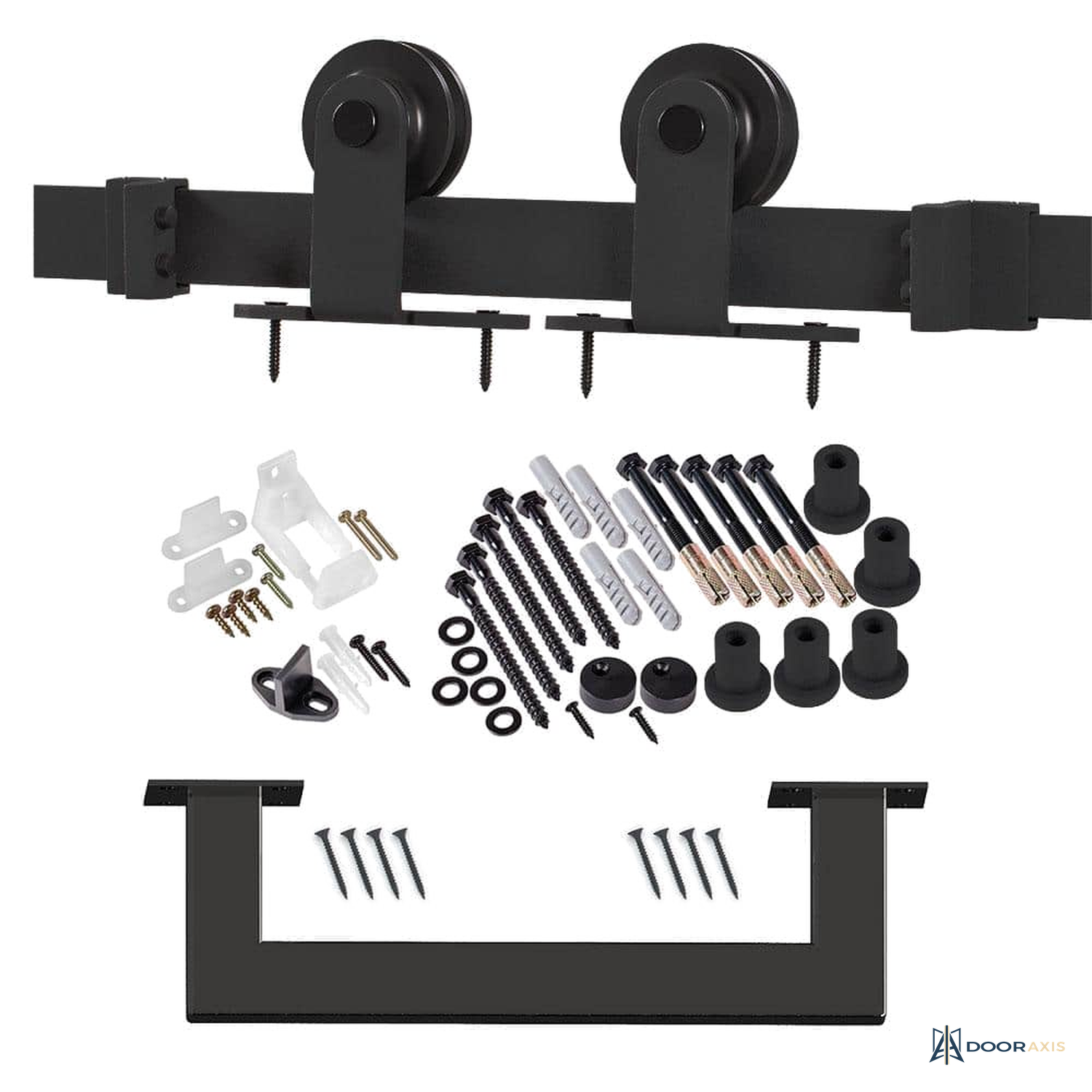 Door Axis 36 in x 84 in No-Panel Flush Primed Sliding Barn Door with Track Hardware Kit - panel and glazing detail