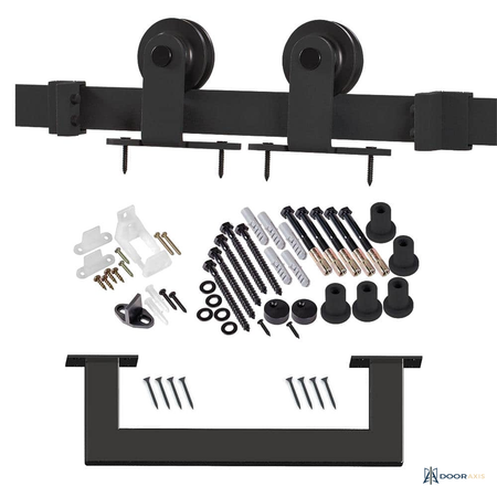 Door Axis 36 in x 84 in No-Panel Flush Primed Sliding Barn Door with Track Hardware Kit - panel and glazing detail