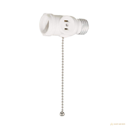 Light Archon SocketWorks E26 Socket Adapters and Outlet-Box Lampholder, White - construction detail