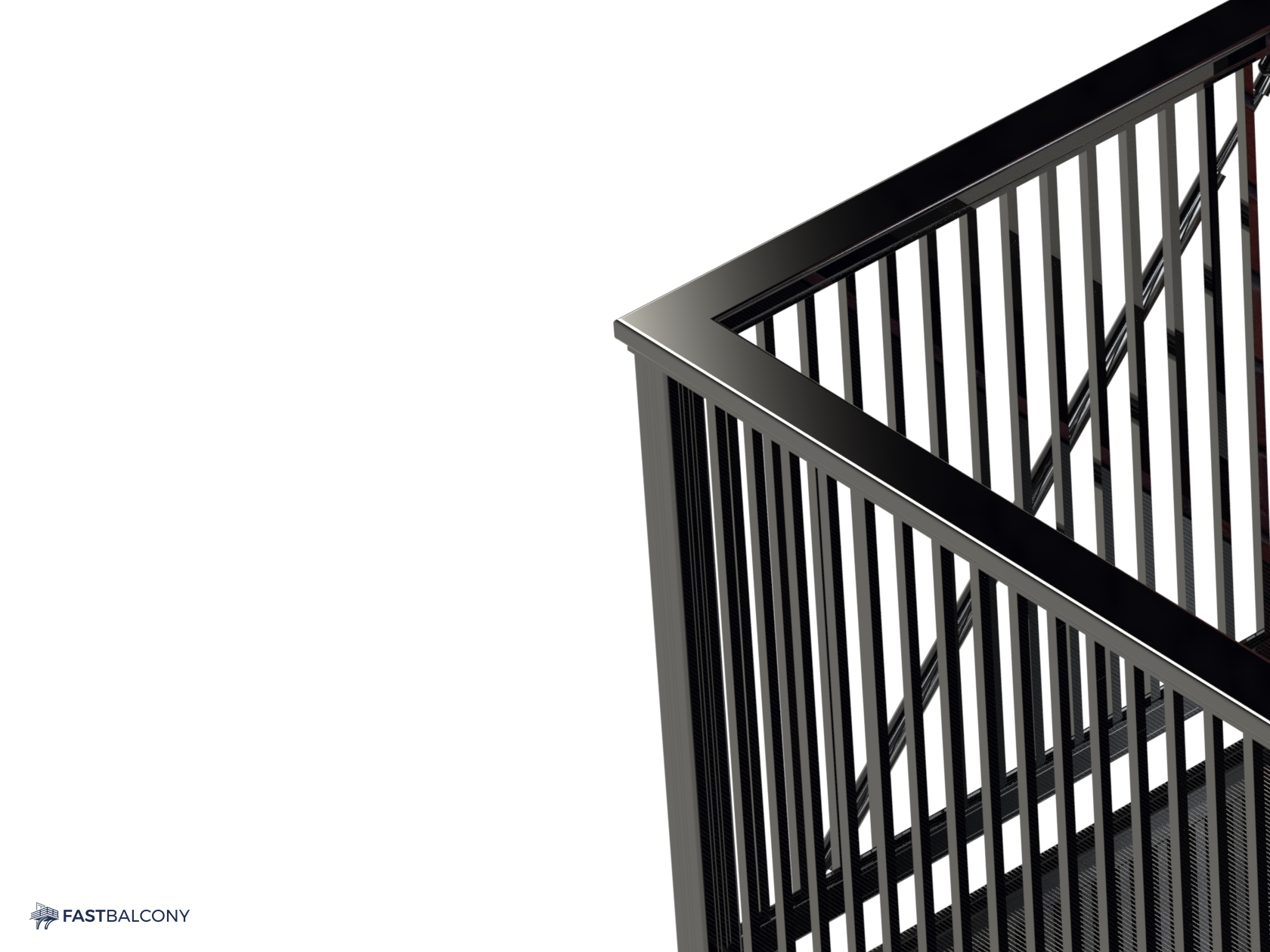 Fast Balcony Top Rail and Bottom Rail Profile Set - frame and rail detail