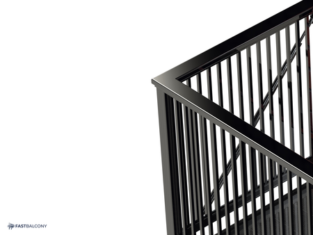 Fast Balcony Top Rail and Bottom Rail Profile Set - frame and rail detail