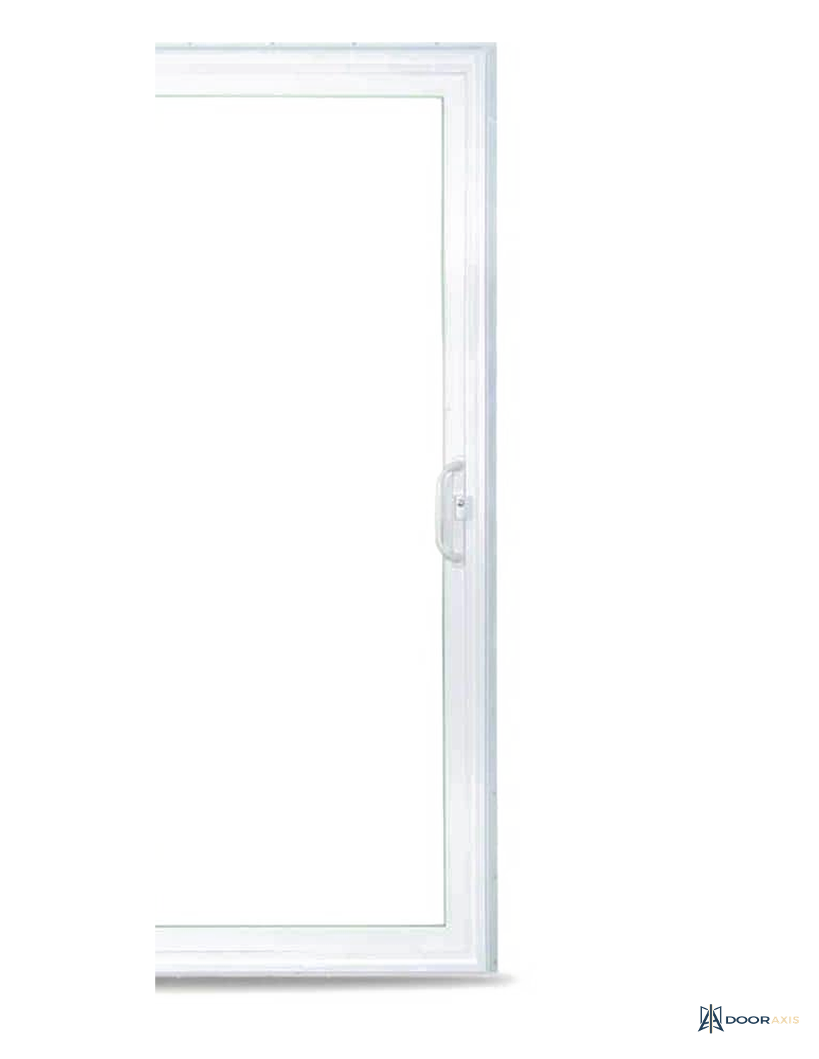 Door Axis 72 in x 80 in White Reversible Vinyl Sliding Patio Door, Low-E Insulated Glass - panel and glazing detail