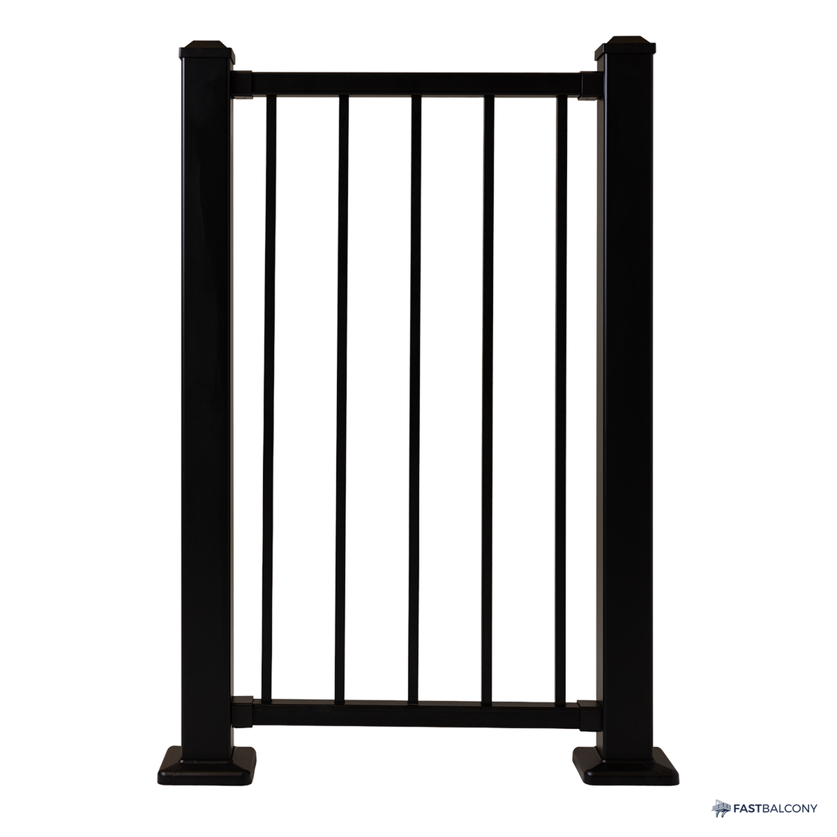 Fast Balcony Aluminum Picket Balcony Railing System - frame and rail detail