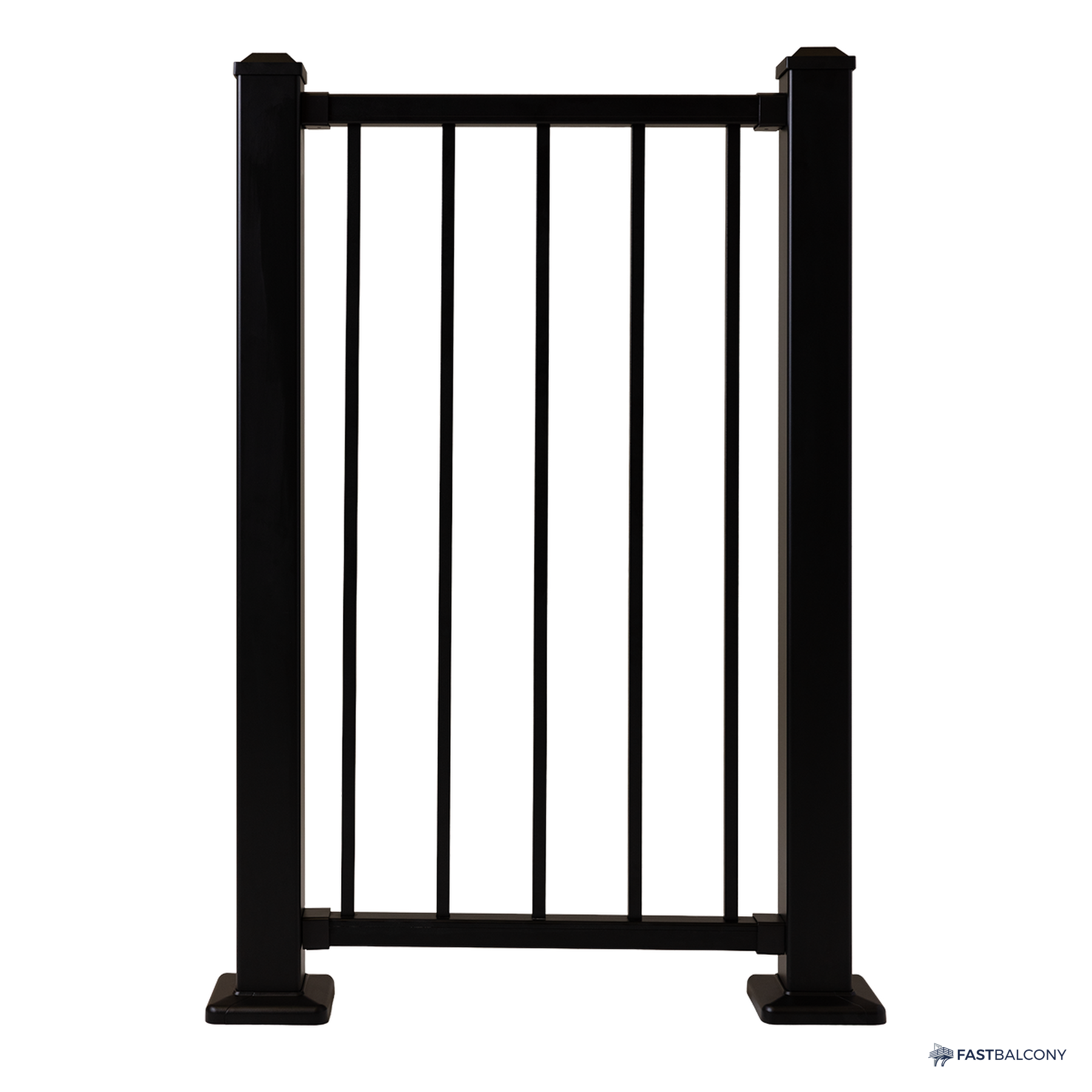 Fast Balcony Aluminum Picket Balcony Railing System - frame and rail detail