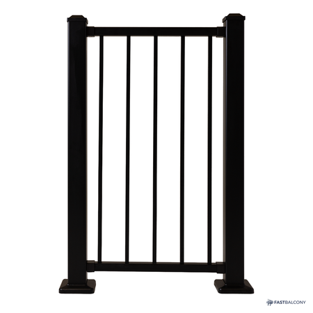 Fast Balcony Aluminum Picket Balcony Railing System - frame and rail detail