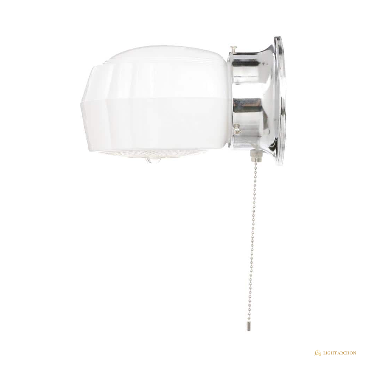 Light Archon Clarion 5.25 in. 1-Light Wall Fixture with Outlet and Pull Chain, Chrome - construction detail