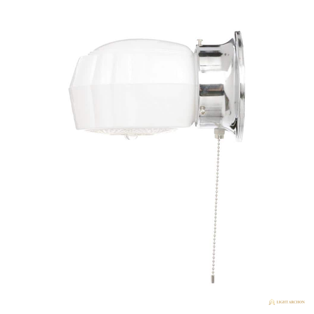 Light Archon Clarion 5.25 in. 1-Light Wall Fixture with Outlet and Pull Chain, Chrome - construction detail