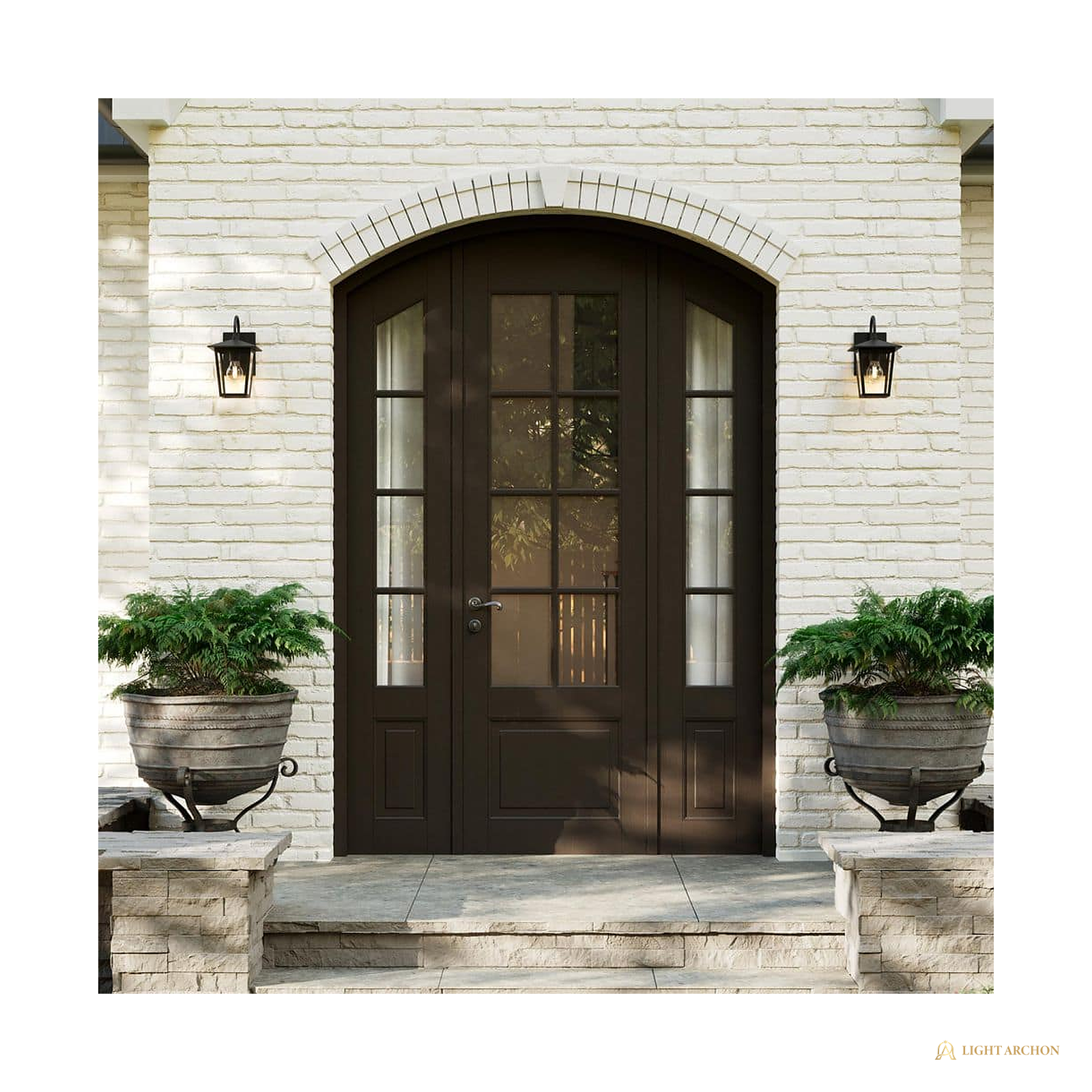 Light Archon Lanthorn 12 in. Outdoor Wall Lantern with Clear Glass Shade, Black - construction detail