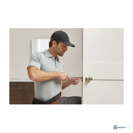 Door Axis Stainless Steel Finish Bed and Bath Door Knob, Single and 12-Pack - panel and glazing detail