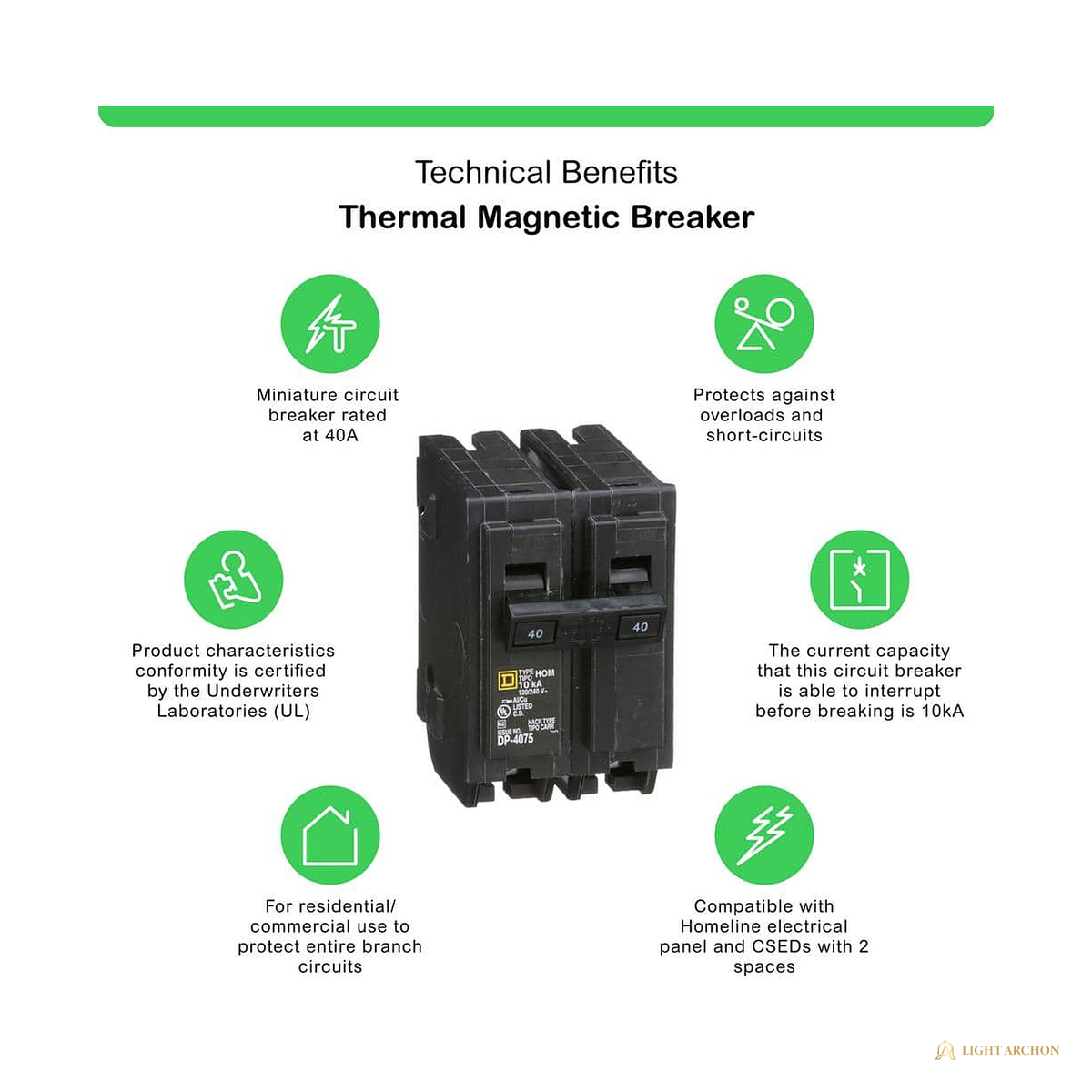 Light Archon Redoubt 40A 2-Pole Circuit Breaker - construction detail
