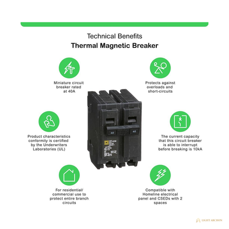 Light Archon Redoubt 40A 2-Pole Circuit Breaker - construction detail