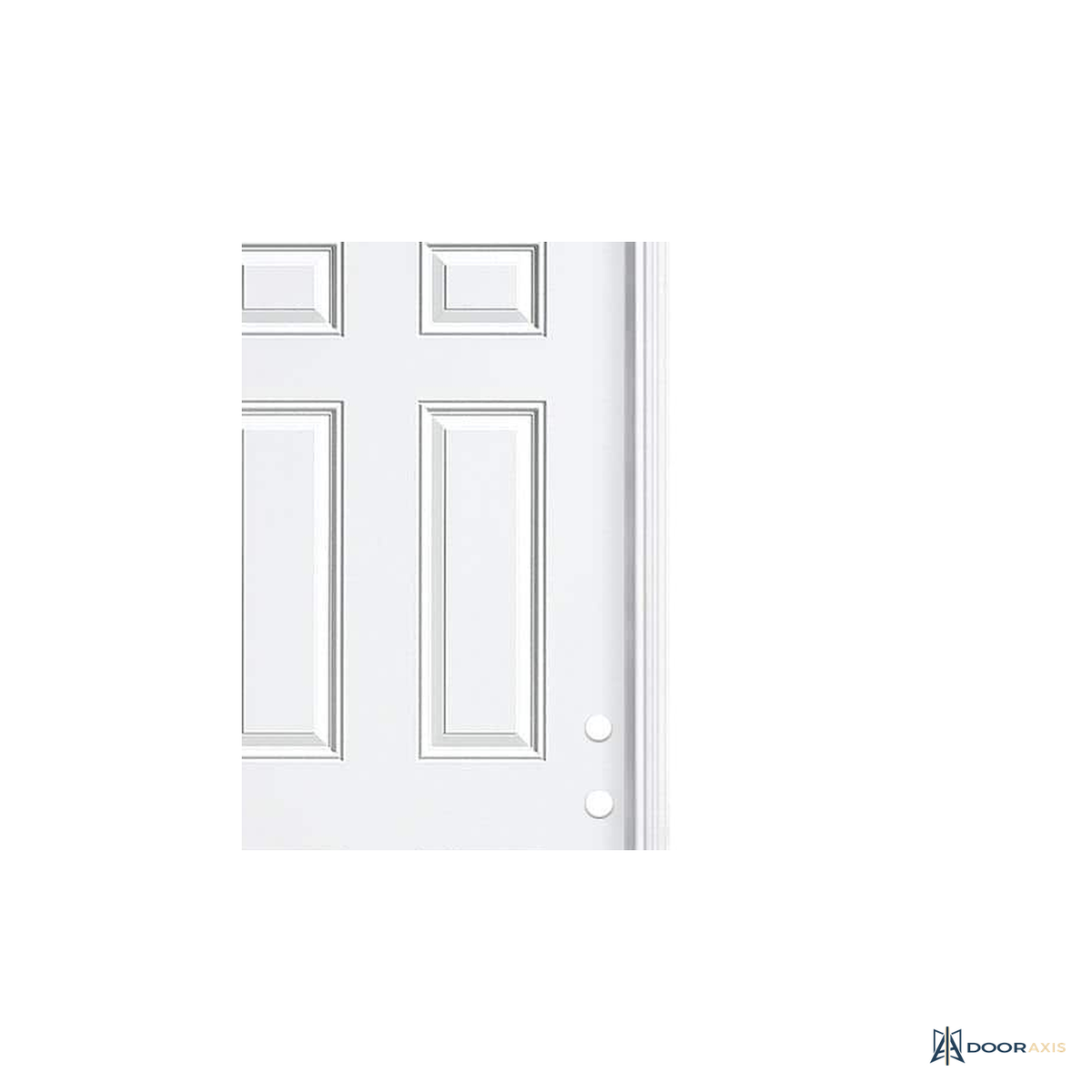 Door Axis 36 in x 80 in 6-Panel Steel Prehung Front Door with Brickmold - panel and glazing detail