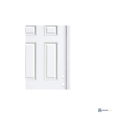 Door Axis 36 in x 80 in 6-Panel Steel Prehung Front Door with Brickmold - panel and glazing detail