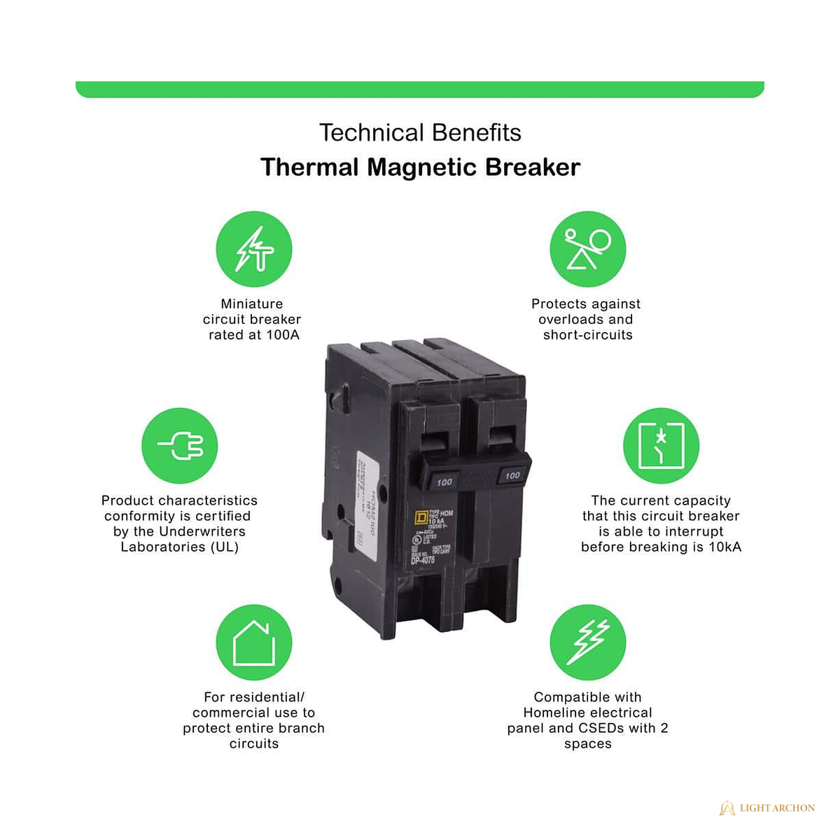 Light Archon Vanguard 100A 2-Pole Circuit Breaker - construction detail