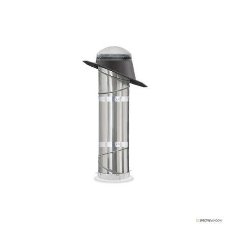 Spectre Window 10 in. x 48 in. Rigid Tubular Skylight with Acrylic Dome and Integrated Flashing - frame and hardware detail
