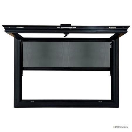 Spectre Window 47.5 in. x 35.5 in. Aluminum Awning Window with Tempered Insulated Glass - frame and hardware detail