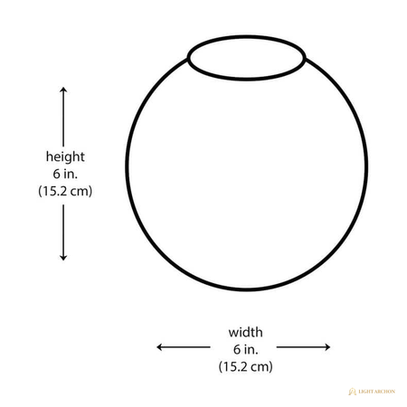 Light Archon Opaline 6 in. Spherical Glass Replacement Shade with 3.25 in. Lip Fitter - construction detail
