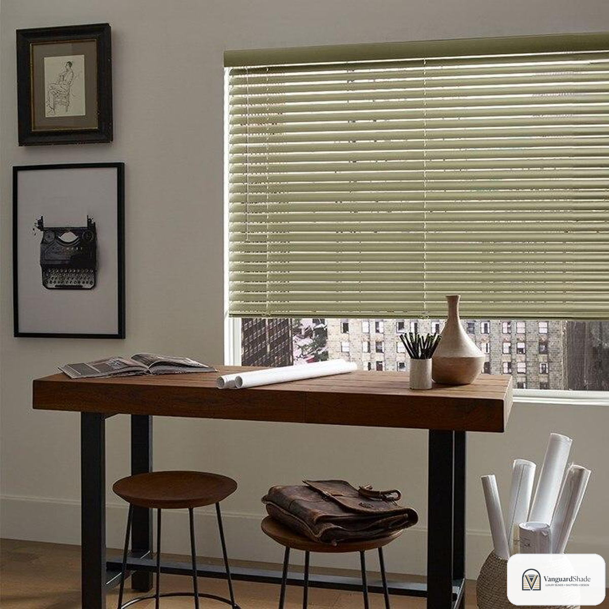 Vanguard Shade 1 in. Cordless Aluminum Mini Blind, Custom Cut Width - detail view