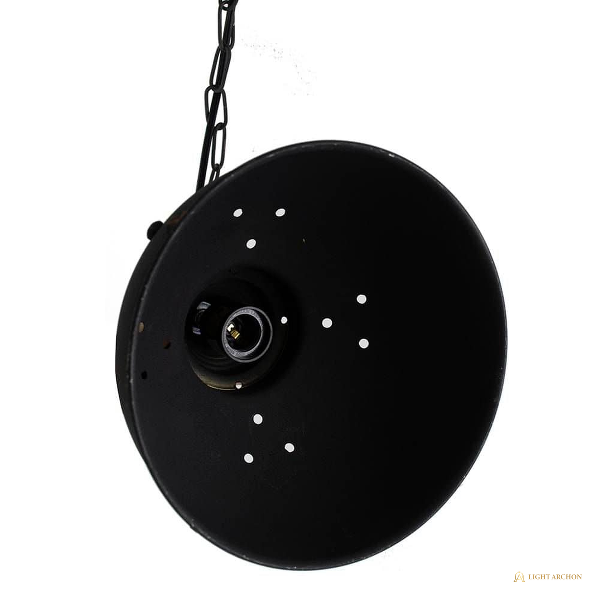 Light Archon Rivet 10.4 in. Antique Bronze Industrial Dome Pendant with Chain - construction detail