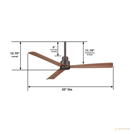 Light Archon Mistral 52 in. Wet-Rated DC Ceiling Fan with Remote Control, Oil Rubbed Bronze - construction detail
