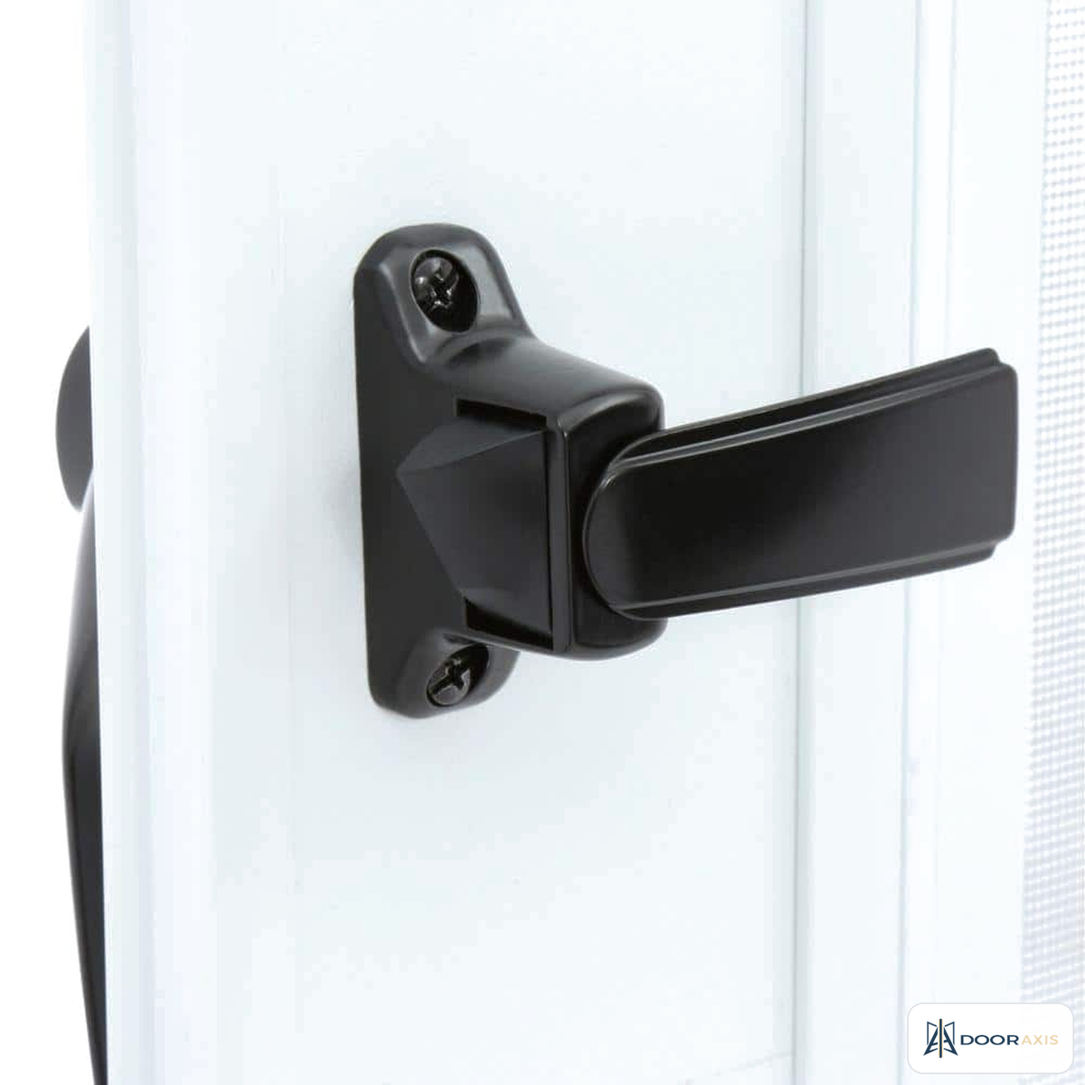 Door Axis 32 in x 80 in White Vinyl Pet Entry Storm Door, 1/2 Light Tempered Glass - panel and glazing detail
