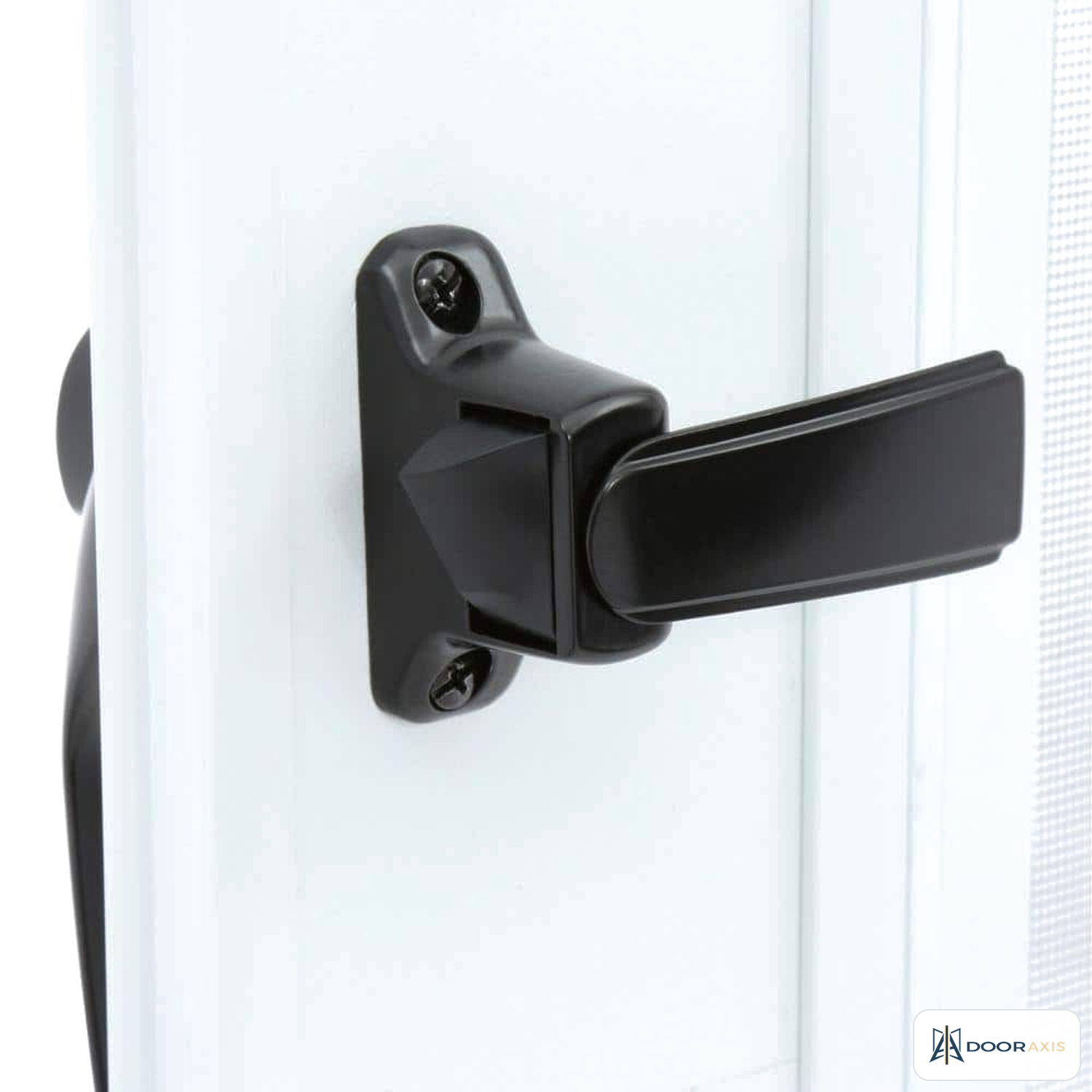 Door Axis 32 in x 80 in White Vinyl Pet Entry Storm Door, 1/2 Light Tempered Glass - panel and glazing detail
