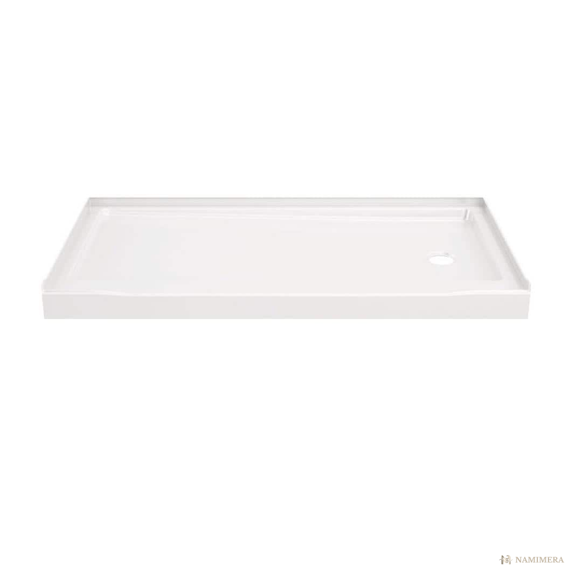 Namimera 60 in. L x 32 in. W Alcove Shower Base with Low Threshold, White - product view