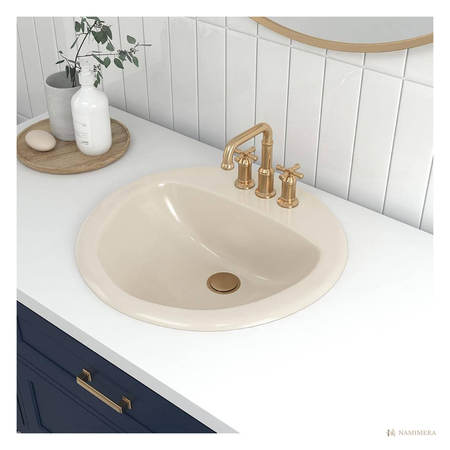 Namimera 19 in. Drop-In Round Vitreous China Bathroom Sink, White - bsc finish