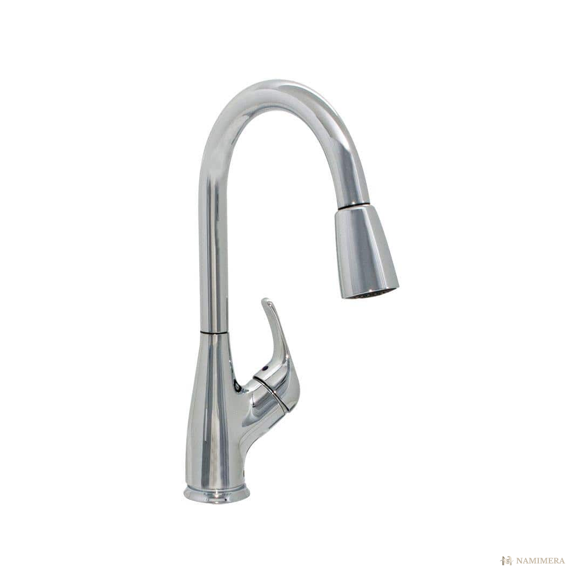 Namimera Single-Handle Pull-Down Kitchen Faucet with Deck Plate, 1.8 GPM, Brushed Nickel - ch finish