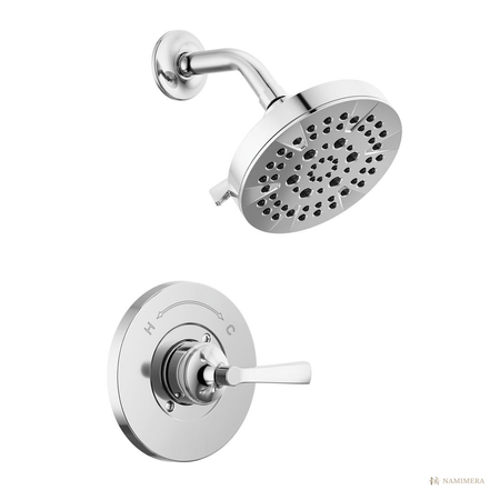 Namimera Single-Handle 5-Spray Shower Faucet with Pressure Balance Valve, 1.75 GPM, Brushed Nickel - ch finish