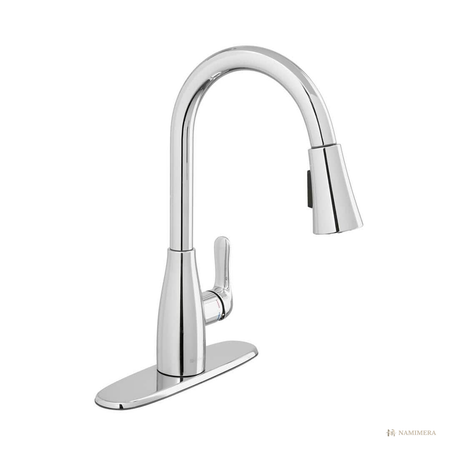 Namimera Single-Handle Pull-Down Kitchen Faucet with Power Spray, 1.8 GPM, Stainless Steel - pc finish