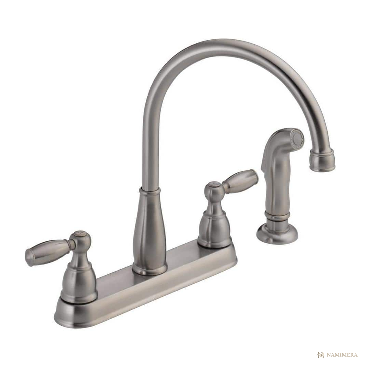 Namimera 2-Handle Standard Kitchen Faucet with Side Sprayer, 1.8 GPM, Chrome - ss finish
